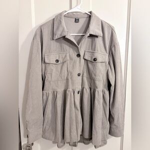 Women's Gray Corduroy Jacket Size M NWOT